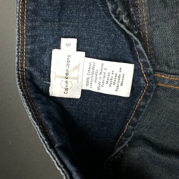 Calvin Klein Jeans Size 10 Embroidered Waist Leather LaceUp Front Wide Leg Jeans - Picture 4 of 13